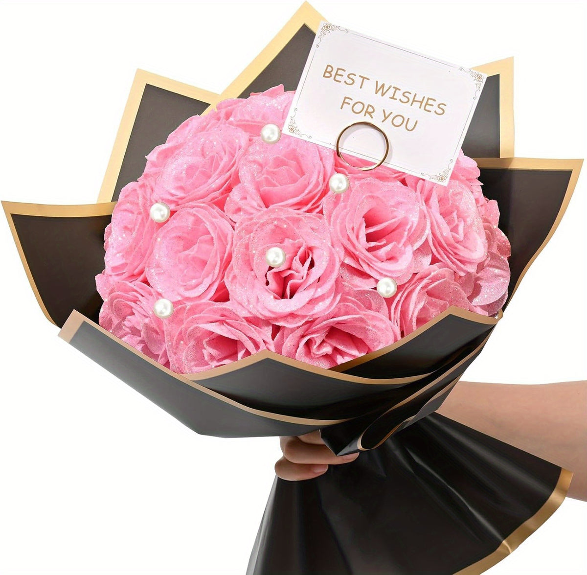 24/36pcs Simulation Flash Rose Bouquet Fake Flower Rose Delicate Beautiful Bouquet Eternal Shiny Artificial Roses Suitable for Dating, Engagement, Wedding, Anniversary, Holiday Decorations Blue/ Purple/ Red