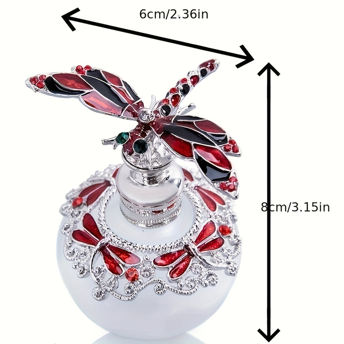 1.35oz Delicate Vintage Dragonfly Sub Bottle, Portable Personal Care Essential Oil Bottle, Arabic Style, Storage Essential Oil Perfume Bottle, Portable Travel, Refillable Dropper, Surprise Gift (no Perfume, Only Empty Bottle) Essential Oil Supplement