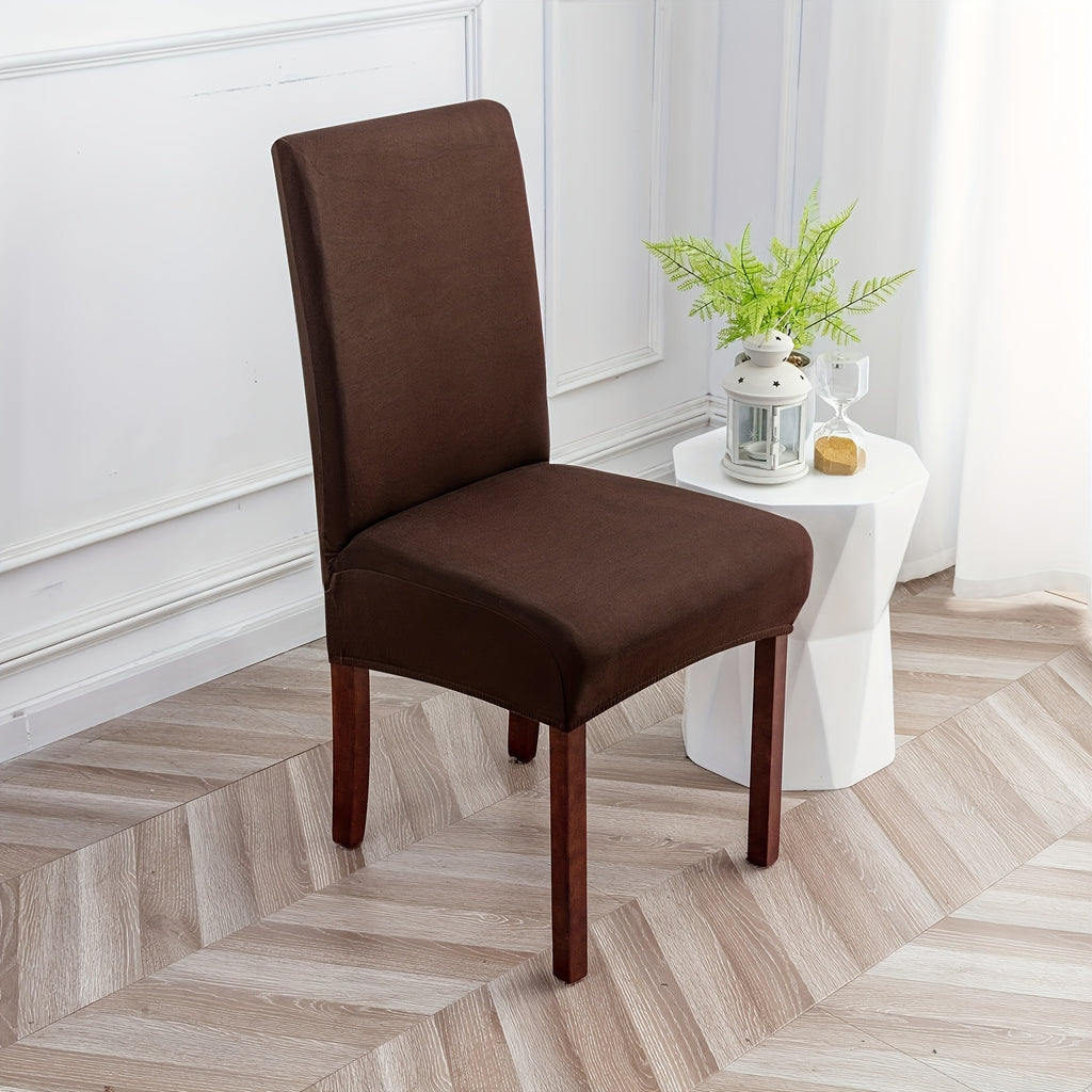 4pcs Set/6pcs Set Milk Elastic Home Kitchen Dining Chair Slipcover, Chair Cover, Furniture Protector For Wedding Office Living Room, Easy To Install, Suitable For Any Dining Chair.Halloween Gift, Halloween Home Decorations