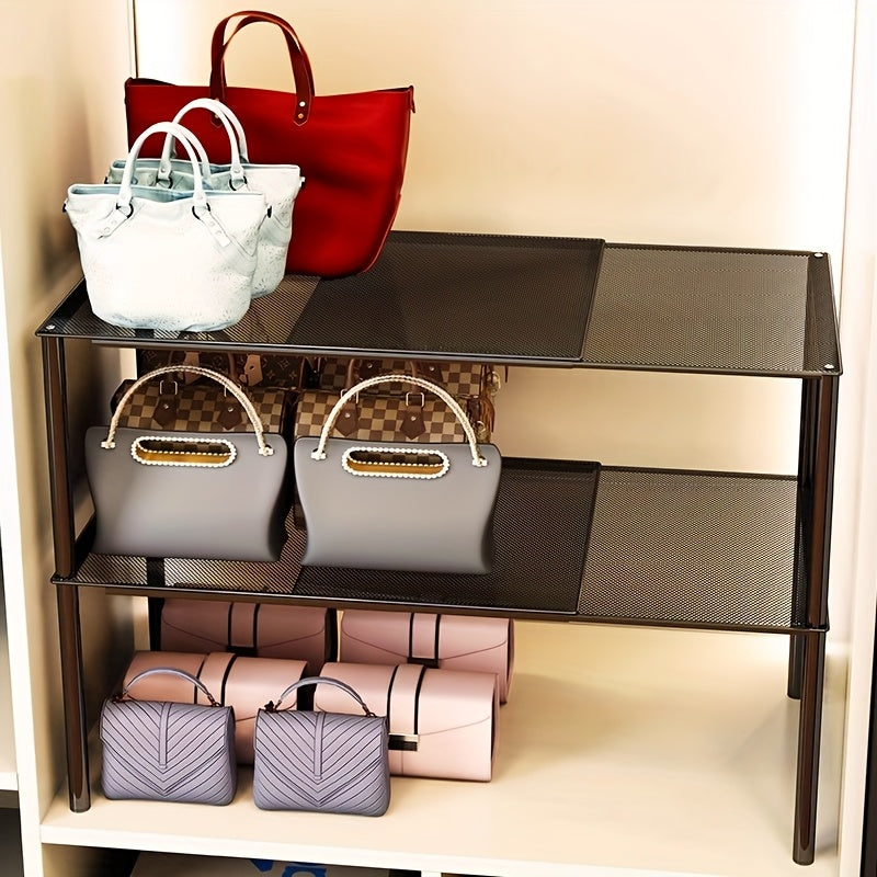 Heavy-duty Adjustable And Expandable Wardrobe Storage Rack-space-saving Stackable Metal Storage Rack, Polished Treatment, Kitchen, Bedroom, Desk Storage Rack, Storage Rack, Sundry Rack, Storage Rack, Kitchen Rack, Kitchen Storage Rack
