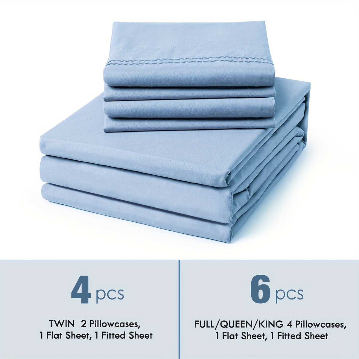 Ultra Soft Machine Washable Luxury Bed Sheet Set - ClevaHome 3/4/6pcs Cooling Queen Sheet Set Deep Pocket - Shrinkage & Fade Resistant Embroidered For Daily Use, Dorms, Guest Rooms, Graduation [Black Friday Cyber Monday Christmas Gift]