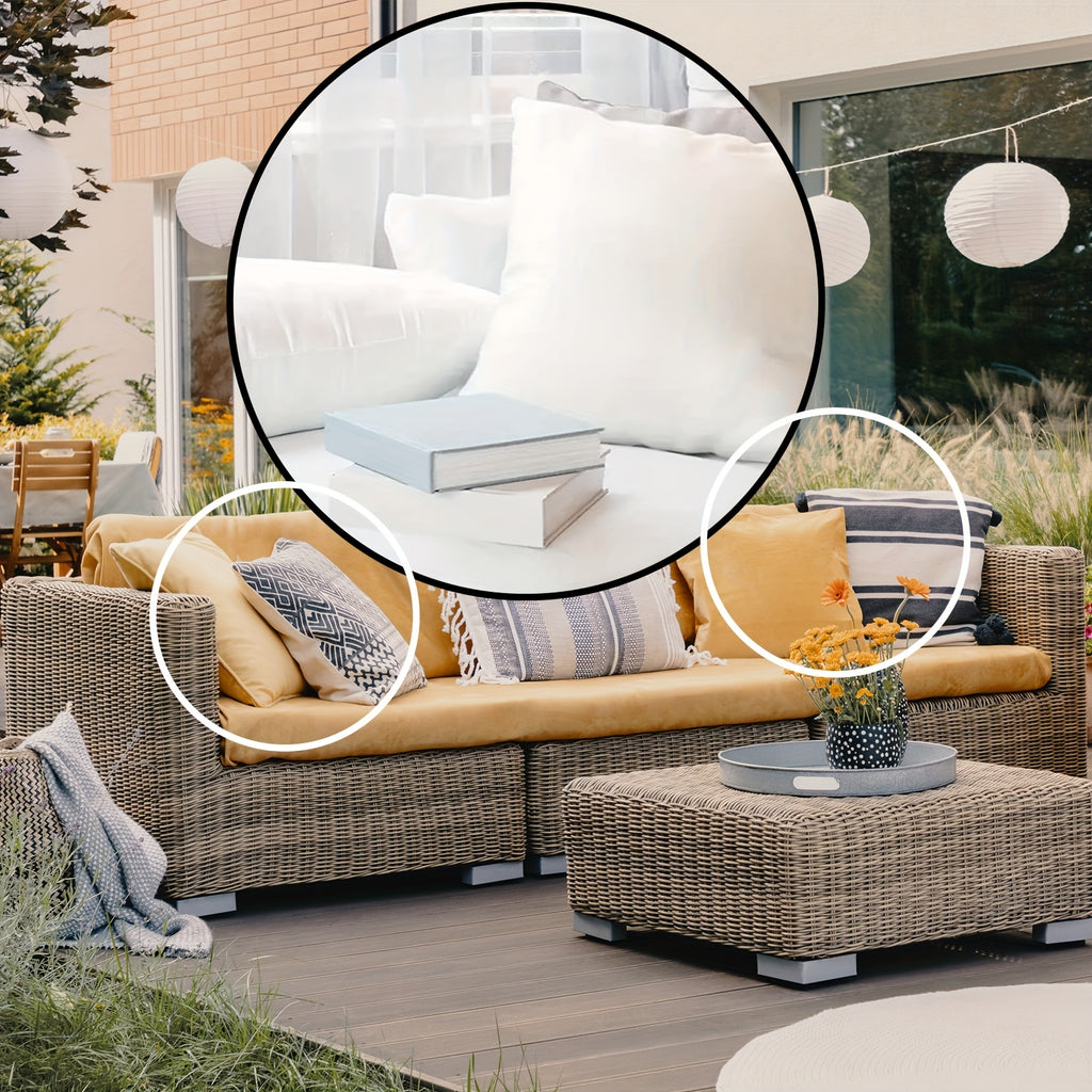 Outdoor Pillow Inserts 4-6 Pack, Soft Microfiber-Filled Throw Pillow Cores in 12x20, 18x18 & 20x20 Inch Sizes for Patio, Sofa, Bed and Decorative Home Cushions