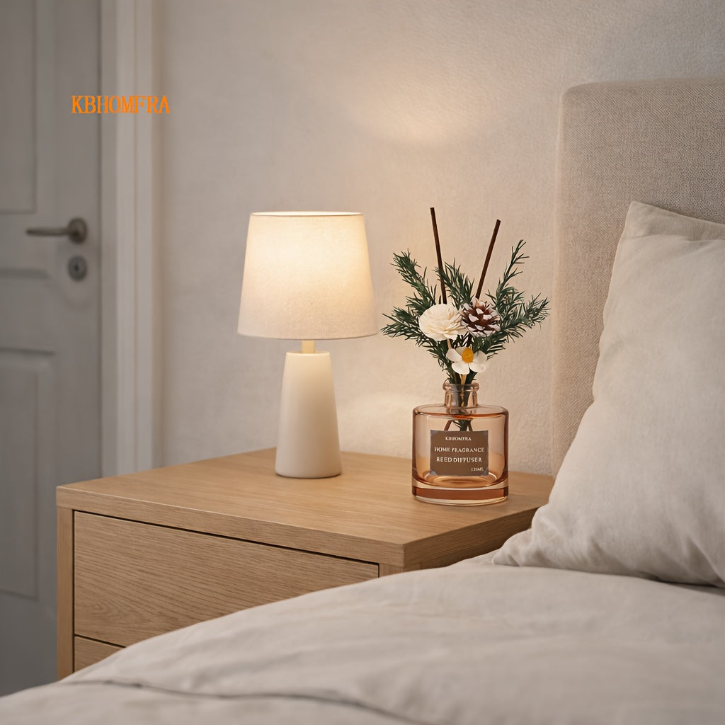 KBHOMFRA Rattan Reed Diffuser, Infused with the Fragrance of Jasmine, Cedarwood, and Gardenia, Paired with Autumn-themed Dried Flowers and Rattan Reeds. Contains 4.06oz of Essential Oil for Long-lasting Fragrance, up to 90 Days. Suitable for Living