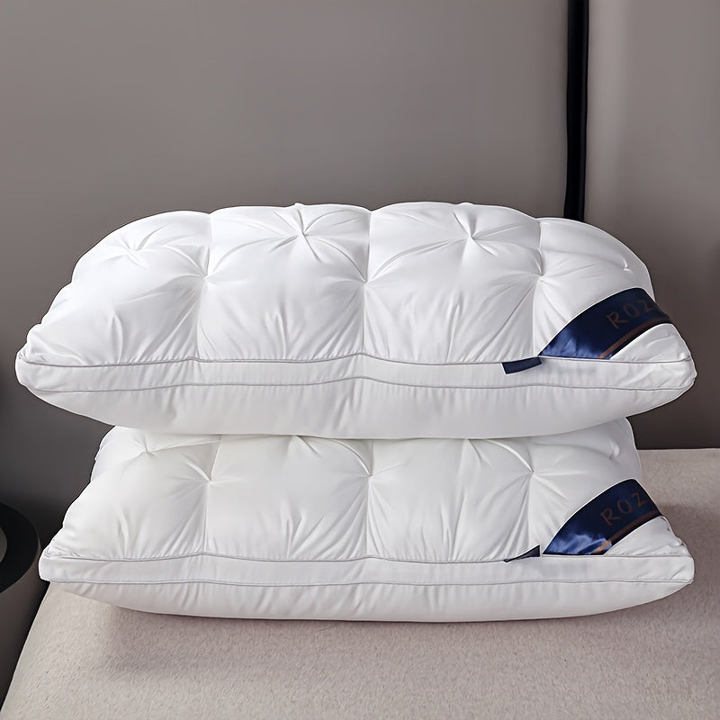 1/2pcs Luxury Hotel-Quality Pillows, Queen Size High Resilience Plush Fill, Soft Comfortable for Deep Sleep. Ideal for Side Back Sleepers, Breathable Cooling, All-Season Use, Machine Washable, Hypoallergenic Plush Cover, Cooling