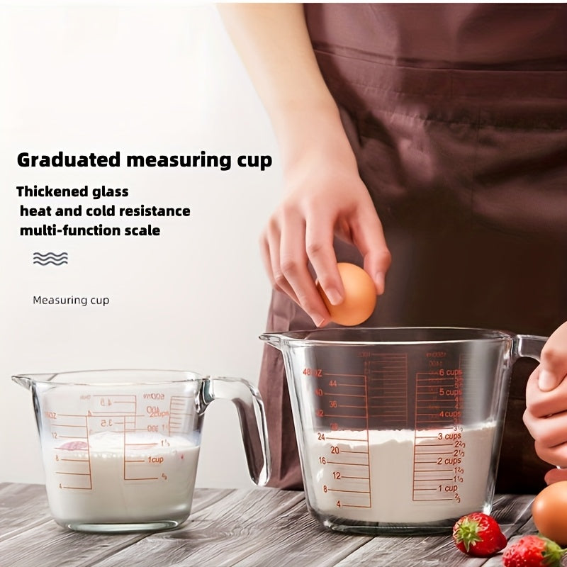 1/3pcs Glass Measuring Cups (10.14oz 16.91oz 33.81oz) Food Grade Measuring Cups - Microwave/Oven Suitable for Home Baking, Cooking, And Kitchen Essentials