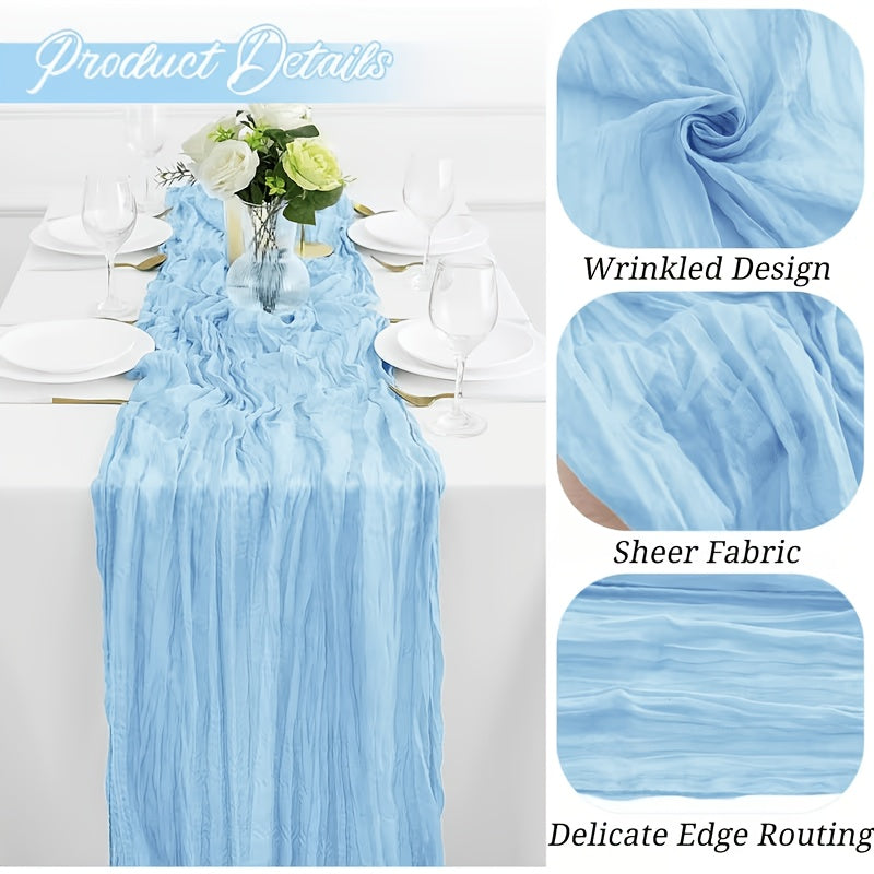 12pcs Cheesecloth Table Runner 10ft Boho Gauze Table Runner 21.3*120Inch Rustic Cheese Cloth Roll Romantic Long Cheesecloth Bulk for Wedding Bridal Shower Birthday Party Decor
