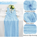 Boho Cheesecloth Table Runners, 12-Pack 21.3 x 120 Inch Gauze Table Decor in 16 Color Options for Weddings, Bridal Showers and Birthday Parties