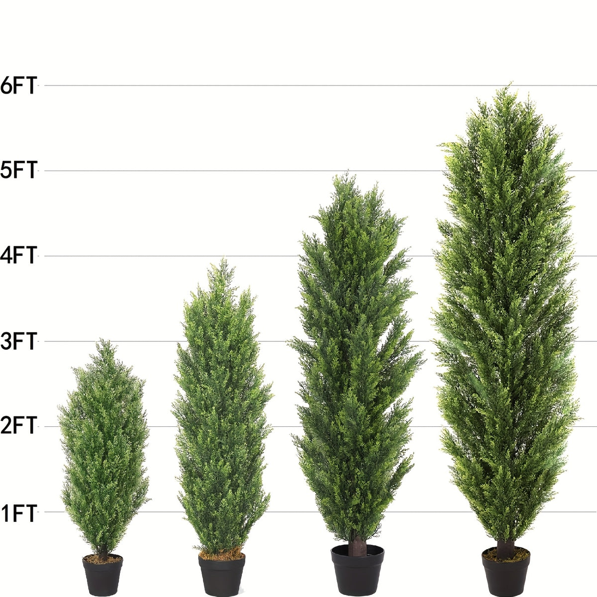 2 Pack Modern Cedar Topiary Trees | UV-Resistant & Low Maintenance Faux Greenery For Outdoor & Indoor | Decor For Patio, Garden, Office