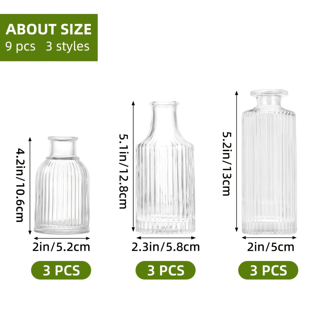 TOMNK 9/12/24/36/45/54pcs Bud Vase, Wedding Centerpieces for Tables, Mini Clear Bud Vases for Flowers, Small Flower Vases Suitable for Birthday Party, Anniversary, Wedding, Home Table Deco, Multiple Sizes, for Mother'S Day