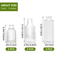 Wedding Bud Vase Set, Clear Mini Flower Vases in Assorted Textured Designs with 9, 12, 24, 36 or 45 Piece Options for Centerpieces and Home Decor