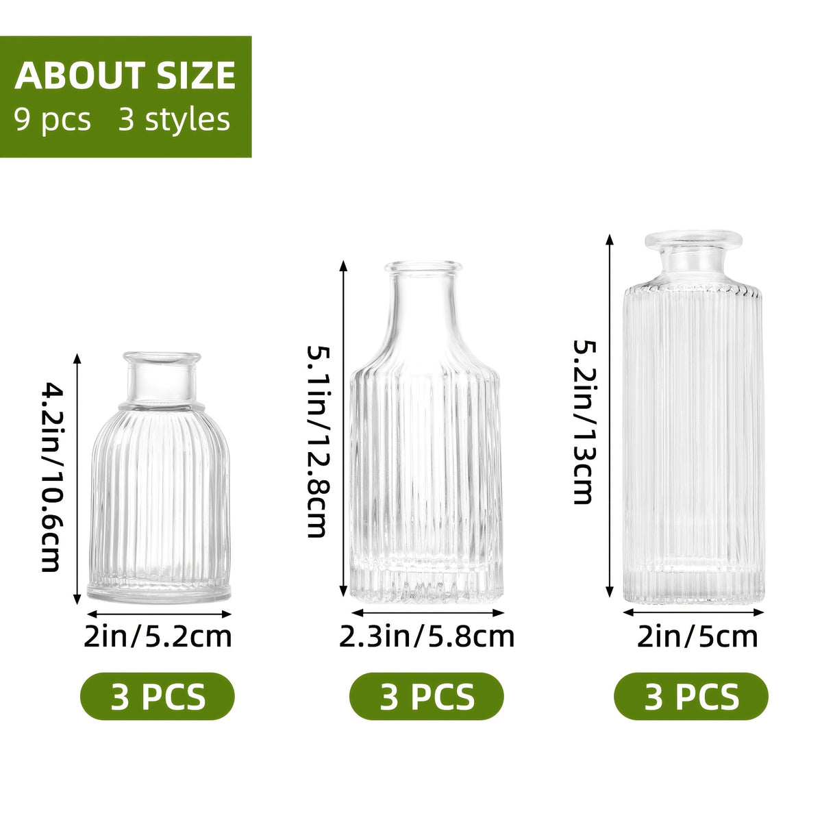 TOMNK 9/12/24/36/45/54pcs Bud Vase, Wedding Centerpieces for Tables, Mini Clear Bud Vases for Flowers, Small Flower Vases Suitable for Birthday Party, Anniversary, Wedding, Home Table Deco, Multiple Sizes, for Mother'S Day