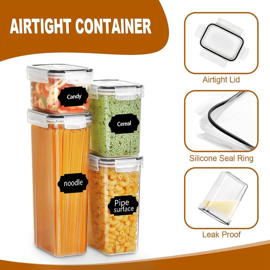 14/18/30/48/60/84pcs Airtight Food Storage Containers with Lids, BPA Free Plastic Kitchen Storage Containers for Rice, Spaghetti, Cereal, Pasta, Flour And Sugar Containers, 7/9/15/24/30/42 Lids+7/9/15/24/30/42 Containers Kitchen Additions