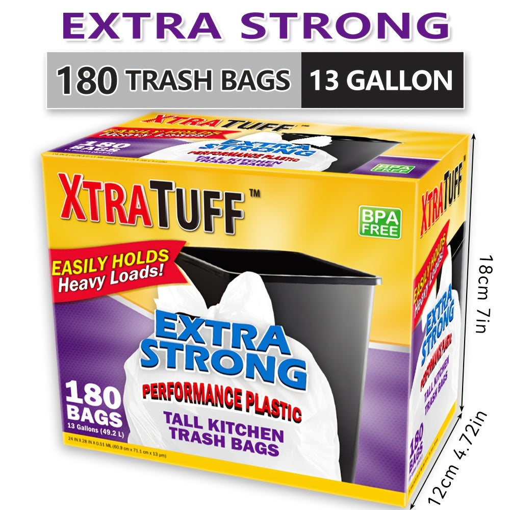 44/62/85/104/130/170/180/360 Bags 13 Gallon Boxed Expandable Heavy-Duty Plastic Multipurpose Disposable Garbage Bags-Super Strong, Leak-Resistant, Odor-Proof For Bedroom, Kitchen, Living Room, Outdoor, Toilet Use Trash Bag - Convenient Sanitary