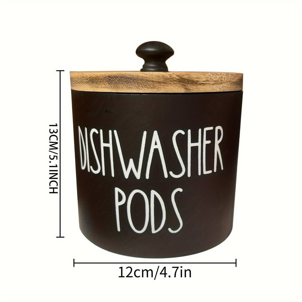 1pc Bohemian Black and White Wooden Dishwasher Laundry Ball Rack - Space Saving Round Storage Container for Kitchen and Bathroom, Multi-Purpose Laundry Ball, Detergent and Laundry Supply Organizer, Ideal Farmhouse Decor Gift, Storage Boxes