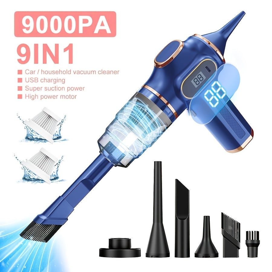 Powerful Handheld Vacuum Cleaner for Pet Hair with Digital Display, Type-C Fast Charging & Washable Filter, Portable Cordless Vac for Car Interior Detailing, Home Upholstery & Office Dust And Debris Cleaning