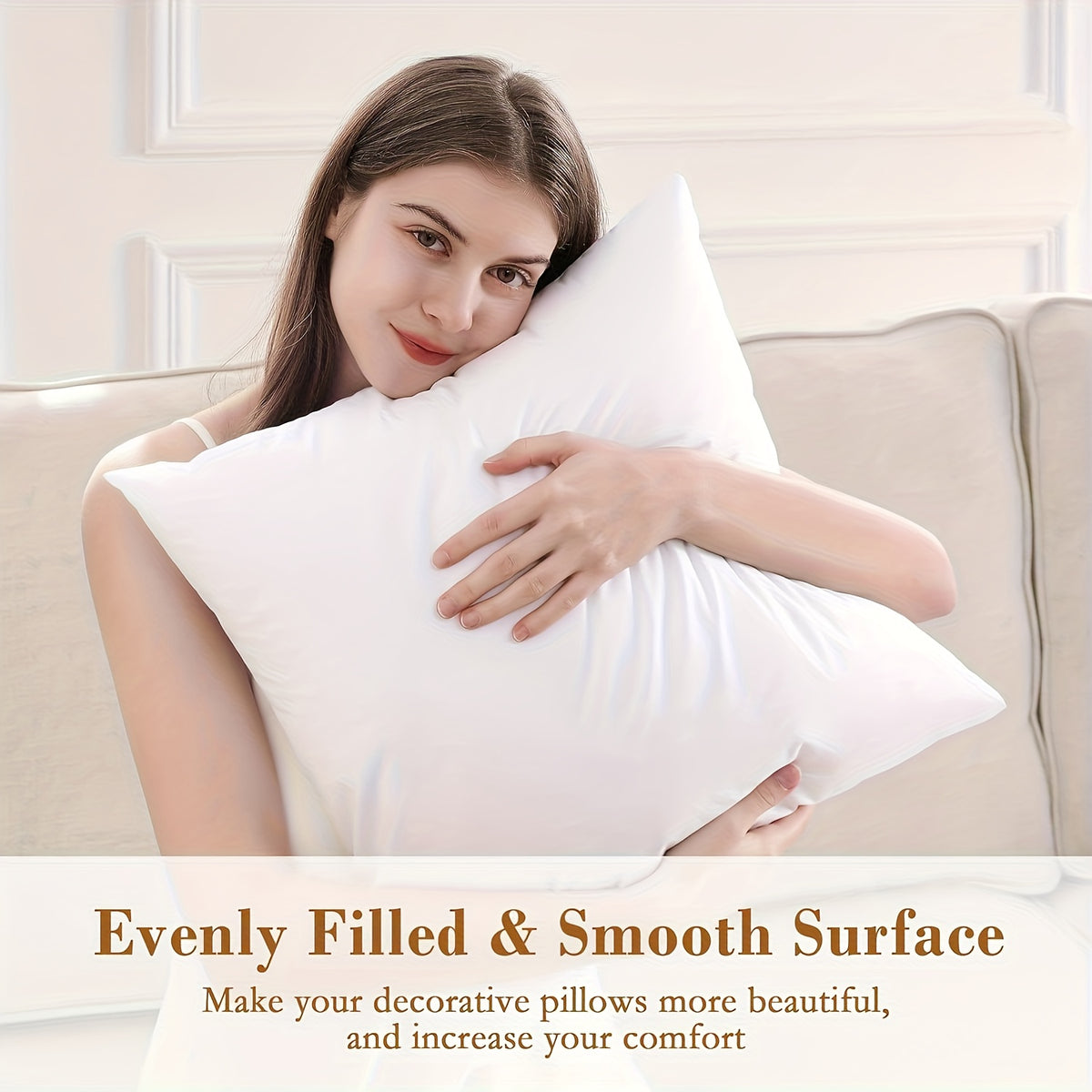 1/3/4/5pcs High-quality Throw Pillow Insert - Soft And Fluffy Square Pillow, Washable Pillow Core, Suitable for Sofas, Beds And Holiday Decorations, with A Zipper Closure. Sofa Pillow, Garden Decoration, Christmas Decoration, Perfect Holiday Gift