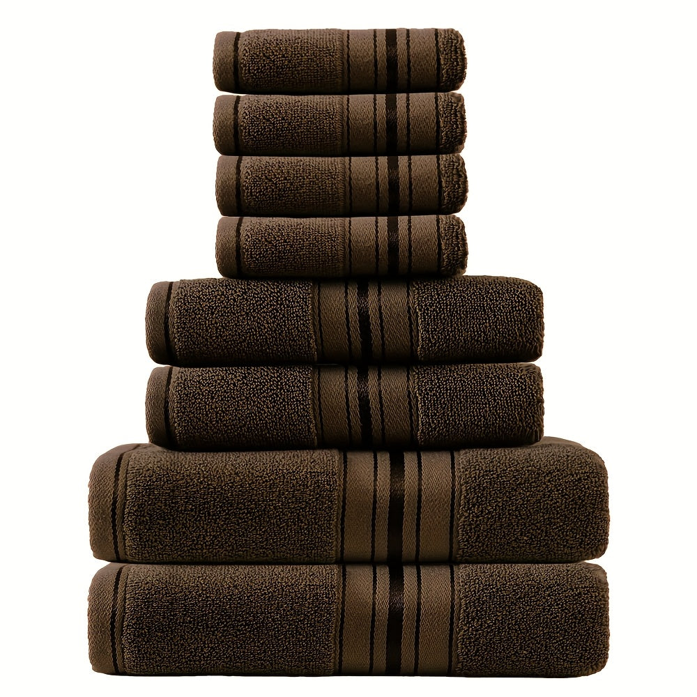 Luxury 8pcs Bath Towel Set, 100% Cotton Premium Hotel Quality, Includes 2 Bath Towels, 2 Hand Towels, 4 Washcloths, Soft Absorbent Spa Towel Collection, Ideal for Bathroom, Hotel, SPA