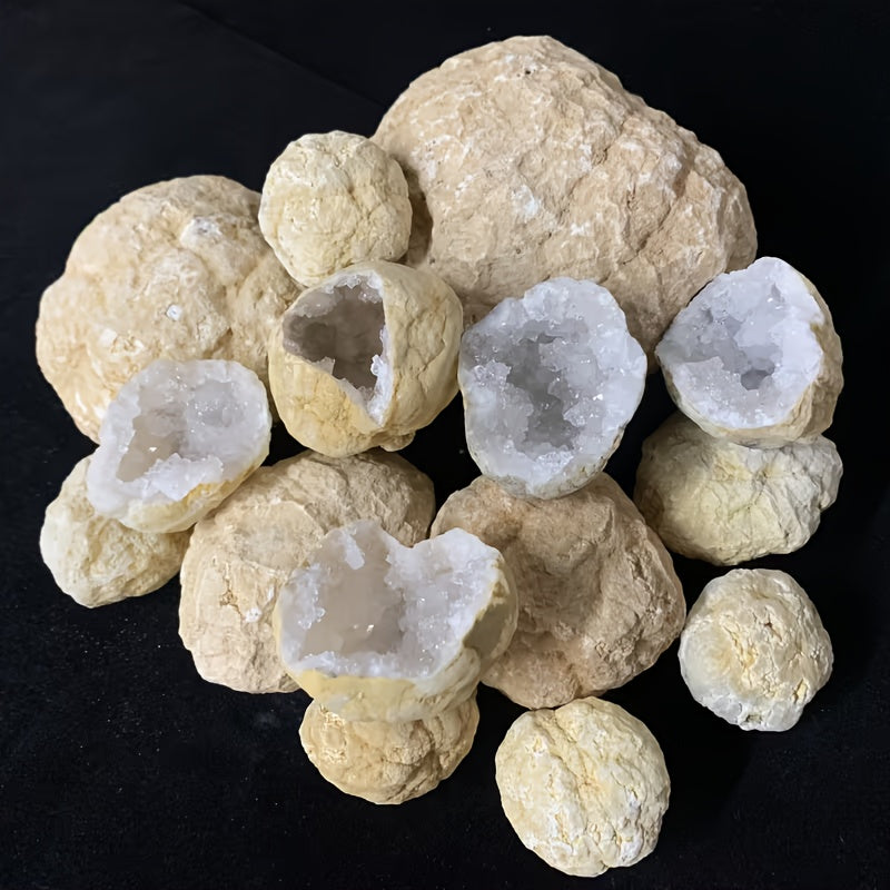 10/20pcs Natural Quartz & Agate Geode Eggs - Break-Open with Natural Mineral Formations, Crystal Specimen for Collectors, DIY Crafts & Unique Crystal Gifts (10 or 20 Geodes)