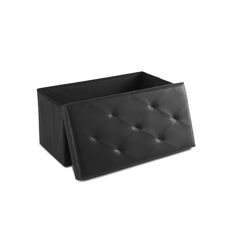30/43 Inch Heavy Duty Folding Storage Ottoman Bench with Shoe Cabinet & Thick Padded Seat - Retro Suitable for Small Spaces, Multifunctional Footrest Stool, End of Bed Bench for Bedroom, Living Room, Entryway, Fabric,