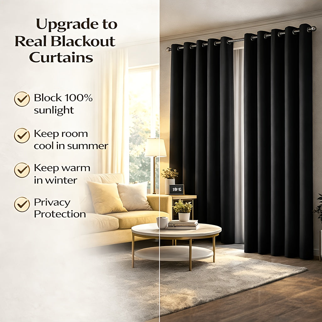 4pcs Pack Living Room Bedroom Blackout Curtains Living Room Bedroom Blackout Curtains Heat Insulation Noise Reduction Privacy Protection Privacy Screen Partition Curtains Suitable for Living Rooms Bedrooms Balconies And Courtyards