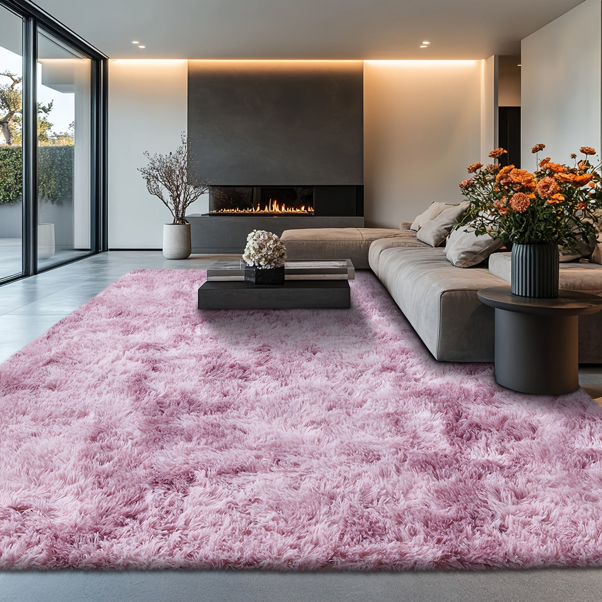 Rugs for Living Room, Super Soft Fluffy Shaggy Area Rugs for Bedroom, Cozy Floor Mats, Plush Indoor Carpet for Kitchen, Faux Rug for Room, Home Decor, Housewarming Gift, Door Mat