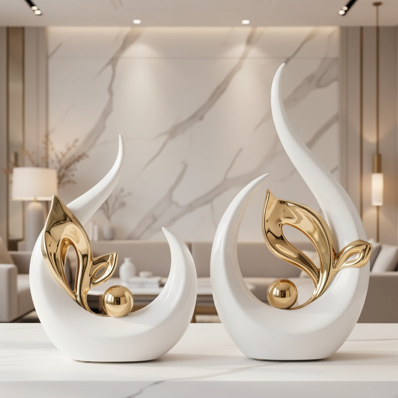 Size Two-Piece Set, Living Room, Wine Cabinet, TV Cabinet Ornaments, Light Luxury, Entry, Entrance, Home Decorations, Resin Statue Ornaments