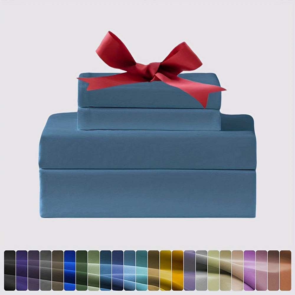 3/4pcs Ultra-Soft Microfiber Queen Size Cool Sheet Set - Hypoallergenic, Breathable with (14" - 17") Deep Pocket, Shrink & Fade Resistant - Includes Flat Sheet, Fitted Sheet, And 1/2 Pillowcases - Ideal for Queen & King Sizes - Gifts, Random Color