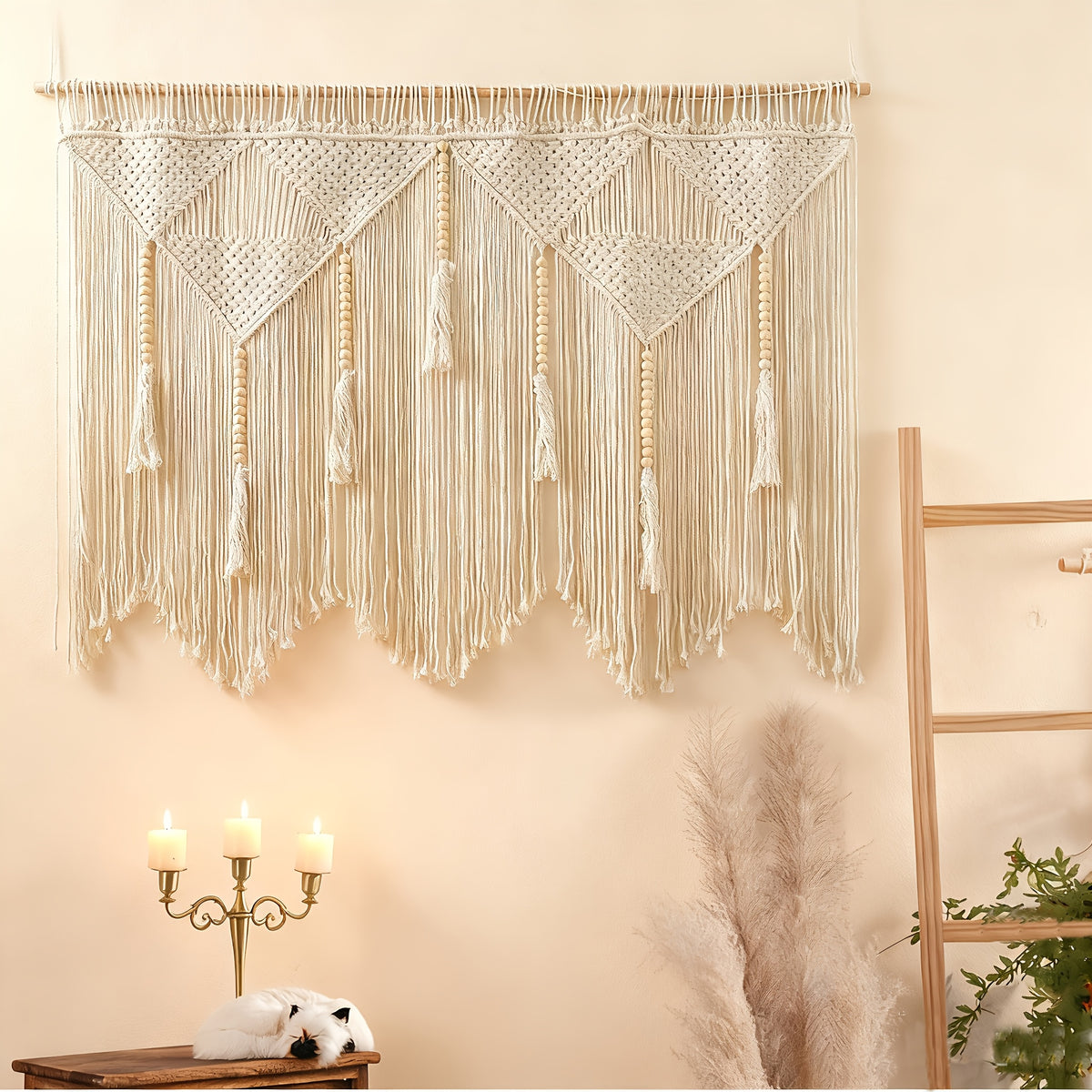 1pc Large Bohemian Tapestry Wall Hanging - Vertical Wall Decor Suitable for Weddings, Bedrooms, Living Room, Bohemian Patterns for Vertical Wall Decoration, Vertical Hanging for Narrow Spaces, Modern