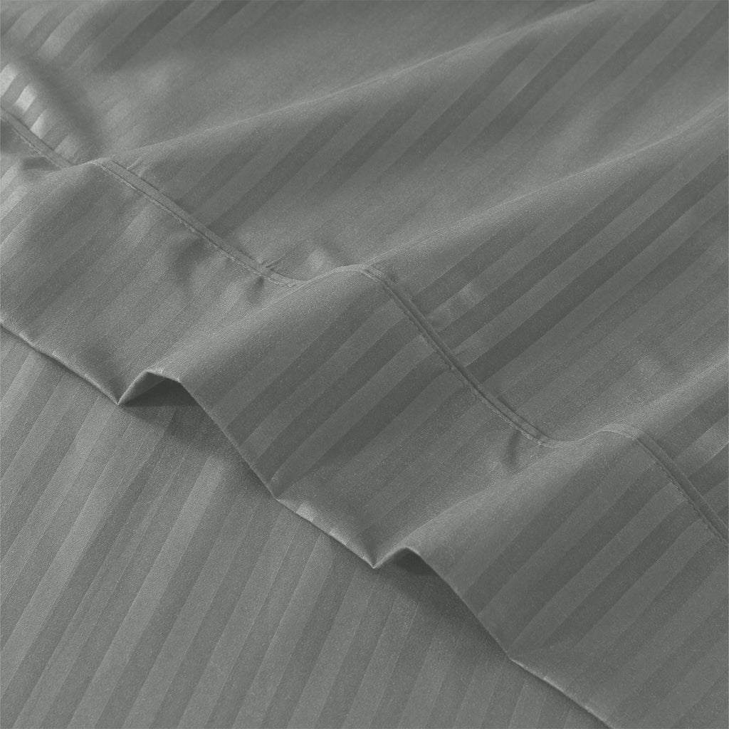 Lux Decor 4/3 Pieces Striped Bed Sheets Set - Hotel Luxury Sheets, Deep Pocket Up to 16 Inches, Extra Soft, Breathable Cooling Sheet & Pillowcases, Easy To Fit, Wrinkle Free, Fade & Stain Resistant Bedding Set