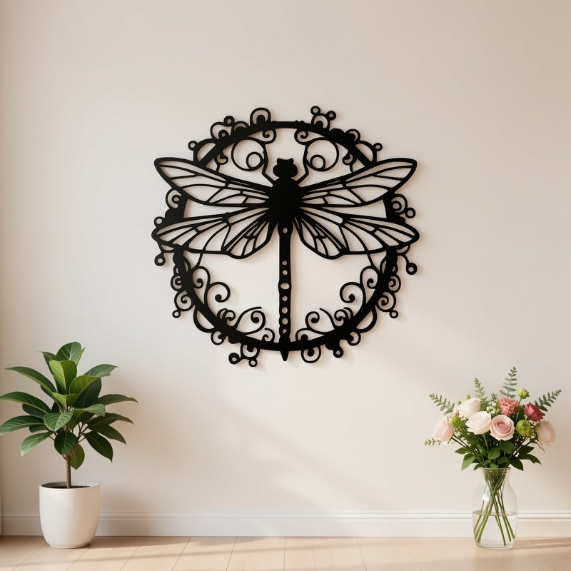 Metal Dragonfly Wall Art – Elegant Hollow Design, Ideal for New House, Wedding, Mother'S Day, Christmas Gift – Durable Metal Material, Suitable for Living Room, Bedroom, Office – Perfect Gift for Mom, Wife, Or Home Enthusiasts