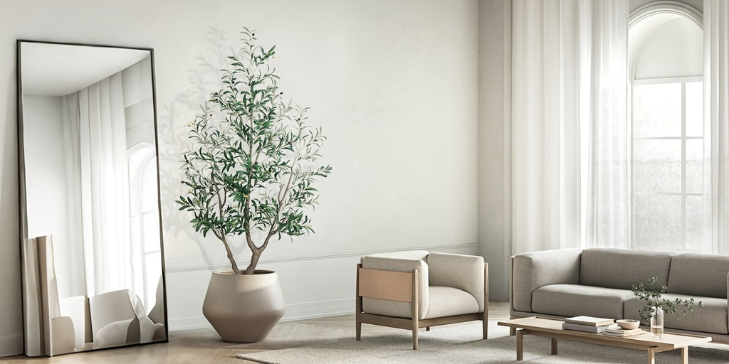 5/6/7FT Multi-Trunk Artificial Olive Tree, Lifelike Faux Tree With Abundant Leaves & Realistic Olives, Instant Landscaping, Pre-Potted Mediterranean Farmhouse Decor For Home Office Porch, Low Upkeep Housewarming Present