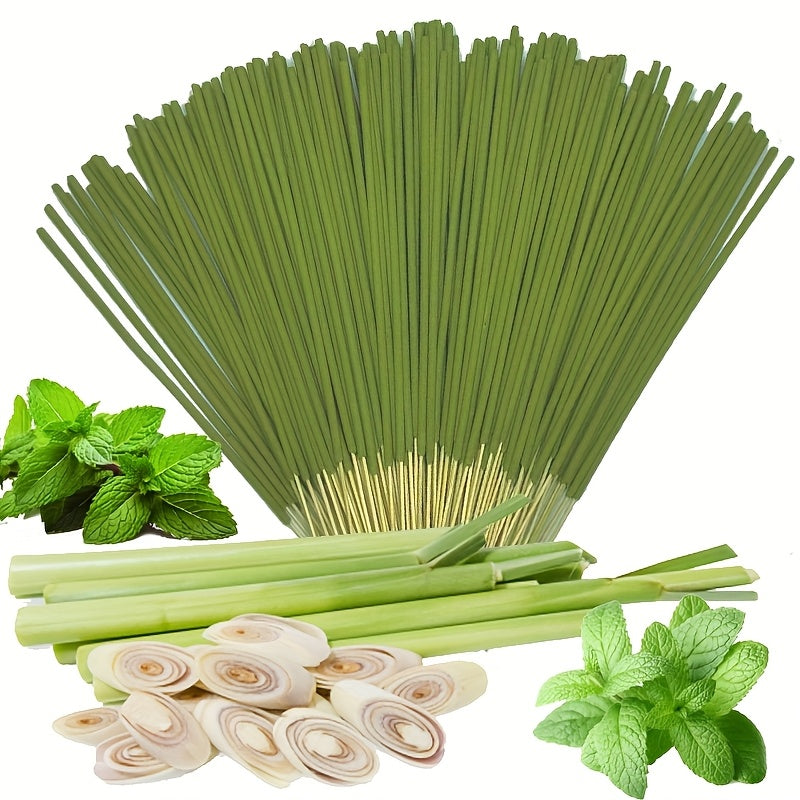65/150pcs Extended Citronella Oil Lemon Grass Sticks - 45-Minute Burn Time, Artificial Wood Summer Scent for Home, Camping, Patio, Pool & Outdoor Activities - Air Purifying Relax, Holiday Decor (Halloween/ Christmas/ Easter/ Thanksgiving)