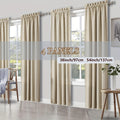 Light Filtering Rod Pocket Curtains, 4 Solid Color Window Panels for Living Room, Bedroom and Home Office Decor in Multiple Sizes