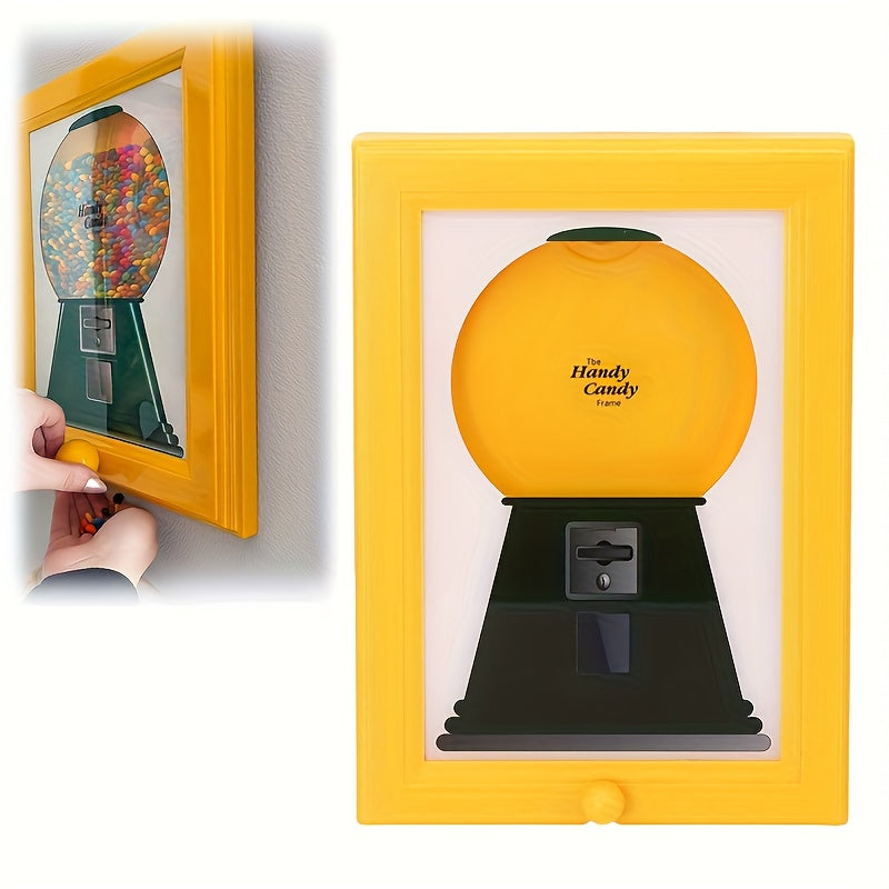 Wall-Mounted Square Photo Frame & Candy Dispenser with Picture Display Shelf - Horizontal Suitable for Candies, Nuts, Pet Treats Storage - Decor,, Office - Space-Saving Picture Frame and Treat Holder