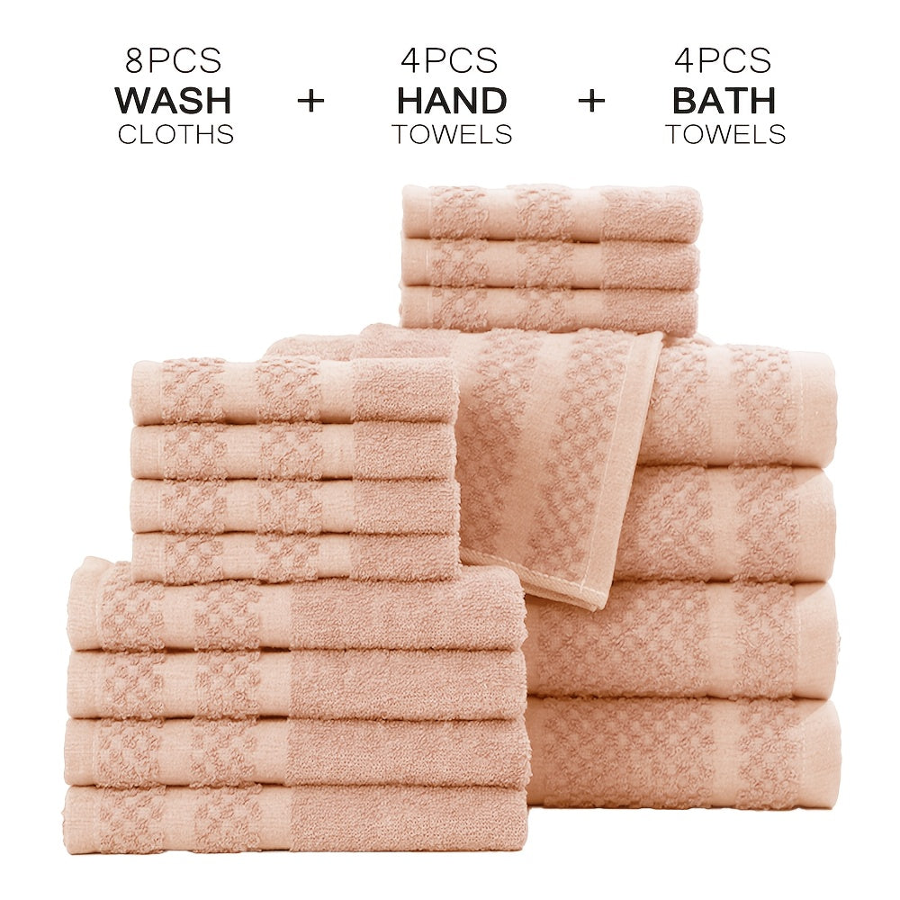 32pcs/16pcs/10pcs Bath Towel Set, 4pcs Bath Towels&2pcs Hand Towels&4pcs Washcloths, Solid Color, Cotton Towel, Absorbent, Quick-drying, Soft And Comfortable, Bathroom Supplies, Towels for Bathroom, Shower And Hotel