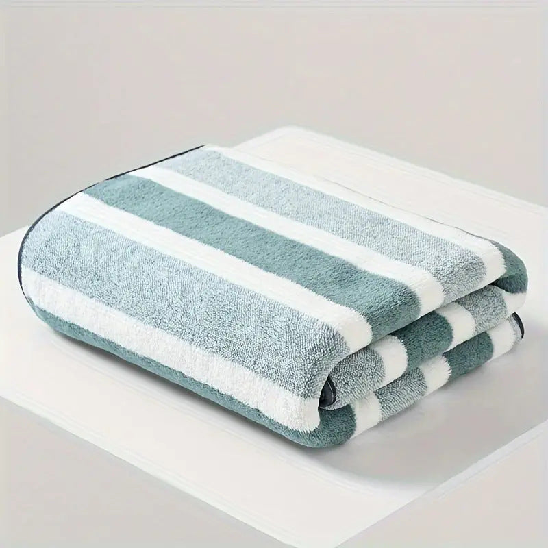 1/4pcs Striped Bath Towel Set, Beach Towel Bath Towel, Absorbent And Quick-Drying Shower Towel, Super Soft And Skin-Friendly Bathing Towel, for Home Bathroom, Ideal Bathroom Supplies Family Essentials. 70X140Cm/27.6X55.1 Inches
