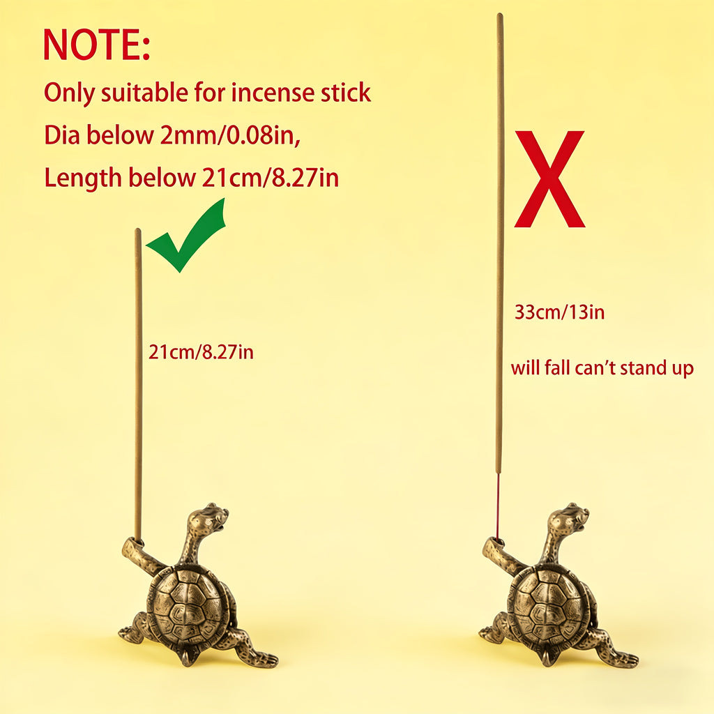 2pcs Brass Turtle Incense Holder - Kung Fu Style, Creative Home Decor Craft, Meditation Holder Brass Turtle And Red Copper Turtle