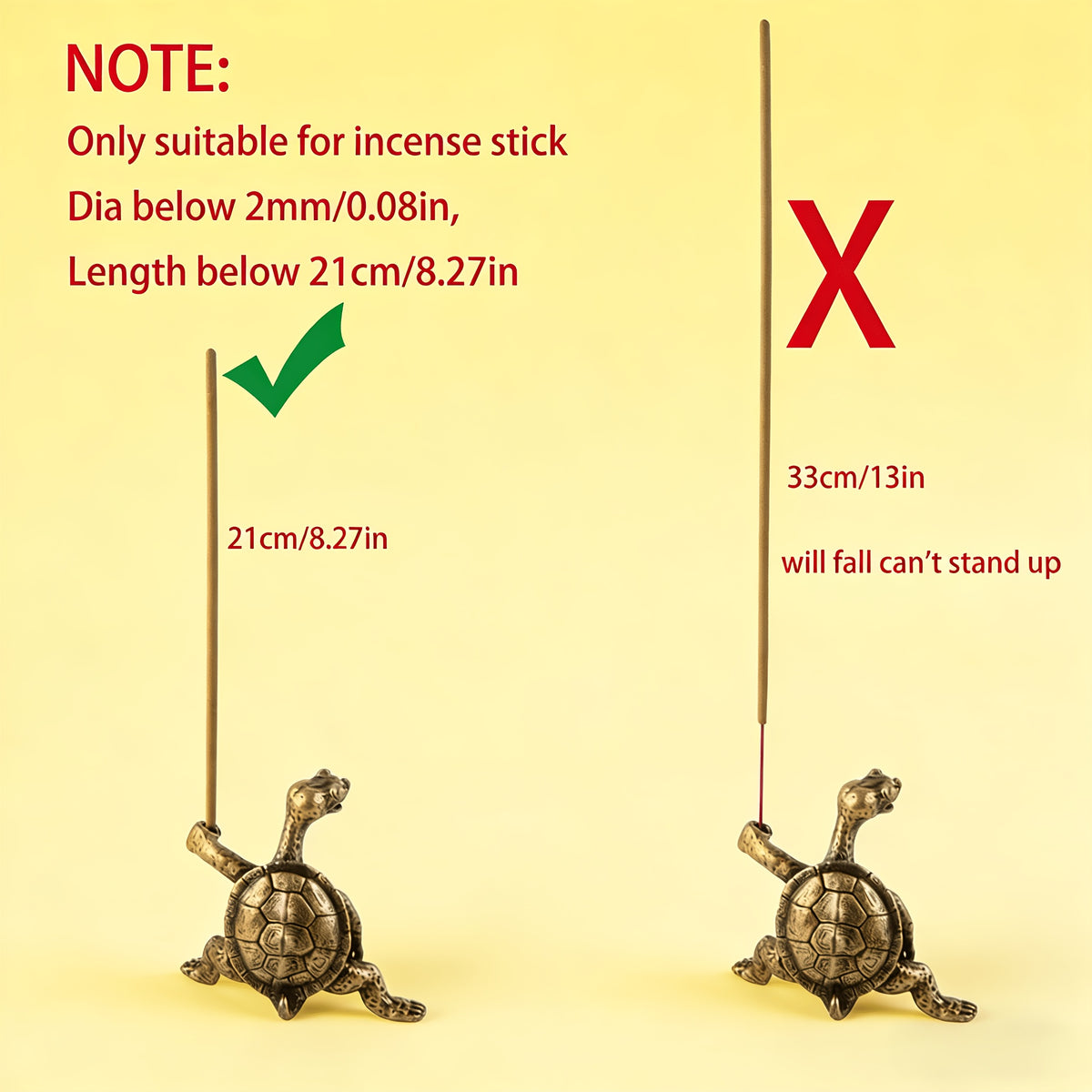 2pcs Brass Turtle Incense Holder - Kung Fu Style, Creative Home Decor Craft, Meditation Holder Brass Turtle And Red Copper Turtle