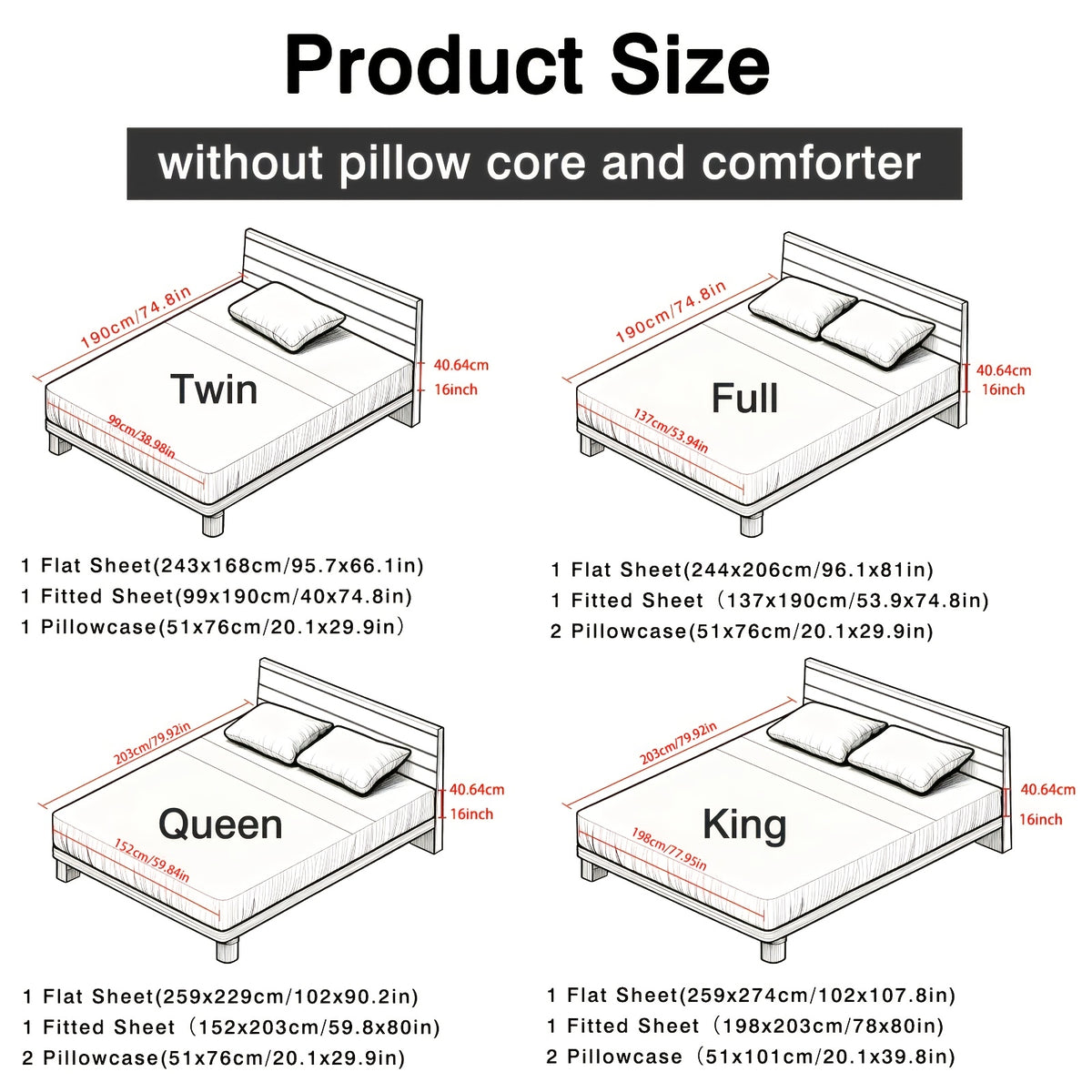3/4pcs Cooling Bamboo Fiber Sheet Set - 16-Inch Extra-Deep Pocket Sheets - Luxuriously Soft, Hotel-Style Cooling Bedding - Ideal for Hot Sleepers, Wrinkle- And Shrink-Resistant Twin, Full, Queen, And King Sizes