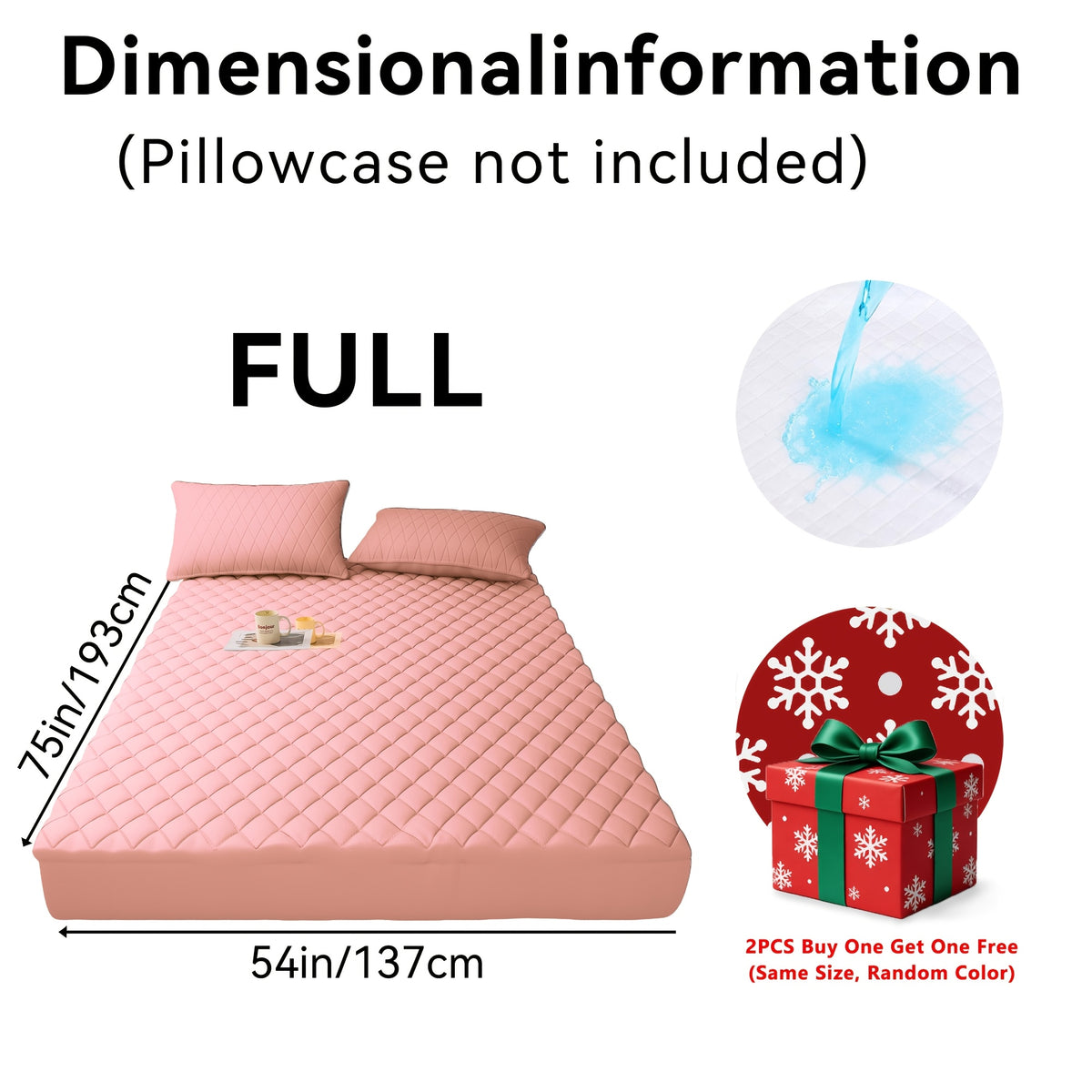 Buy One, Get One Free, 2pcs (Any One Color + Another Random Color) Non-Slip Mattress Protector, Luxury Bed Cover With Deep Pocket, Bed Bug Mattress Protector, Queen And King Sizes, Suitable For Hotel, Dorm Essentials, Father'S Day Gift For Family An