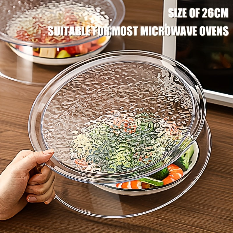 Transparent Multifunctional Microwave Splash Guard with Handle | Heat Resistant 200°C, 360° Splash-Proof, Insulated Cover for Vegetables, Fruits, And Food, Durable Plastic, Stackable for Easy Cleaning, Suitable for Most Microwave Ovens, Freezers