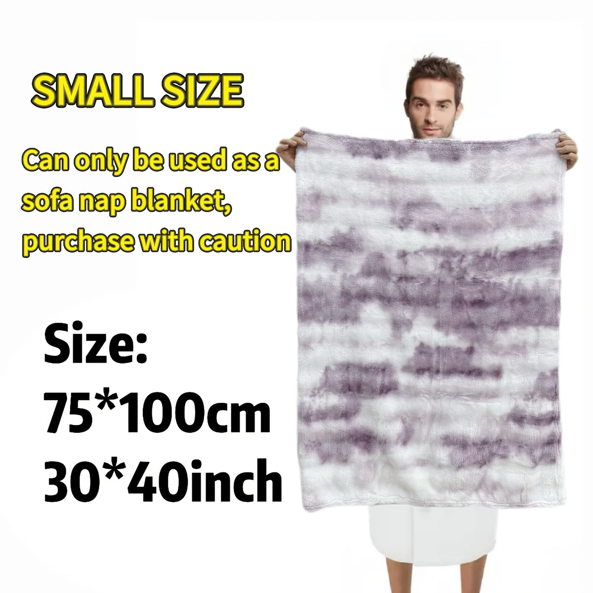 Soft & Warm Ultra-Soft Faux Rabbit Fur Tie-Dye Plush Throw Blanket - Reversible, Machine Washable for All Seasons, Perfect for Sofa, Bed, Living Room, Christmas,, 320GM Random Color