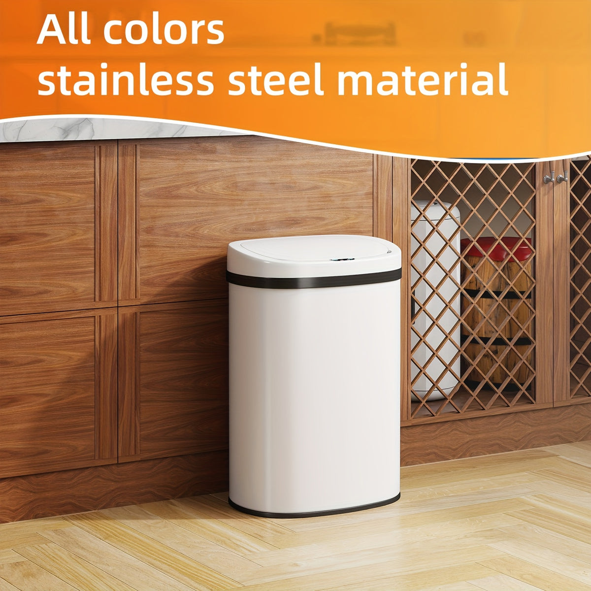 13 Gallon Trash Can Kitchen Waste Bin 50L, Automatic Garbage Can Touchless Motion Sensor, for Office Bedroom Living Room Trash Can