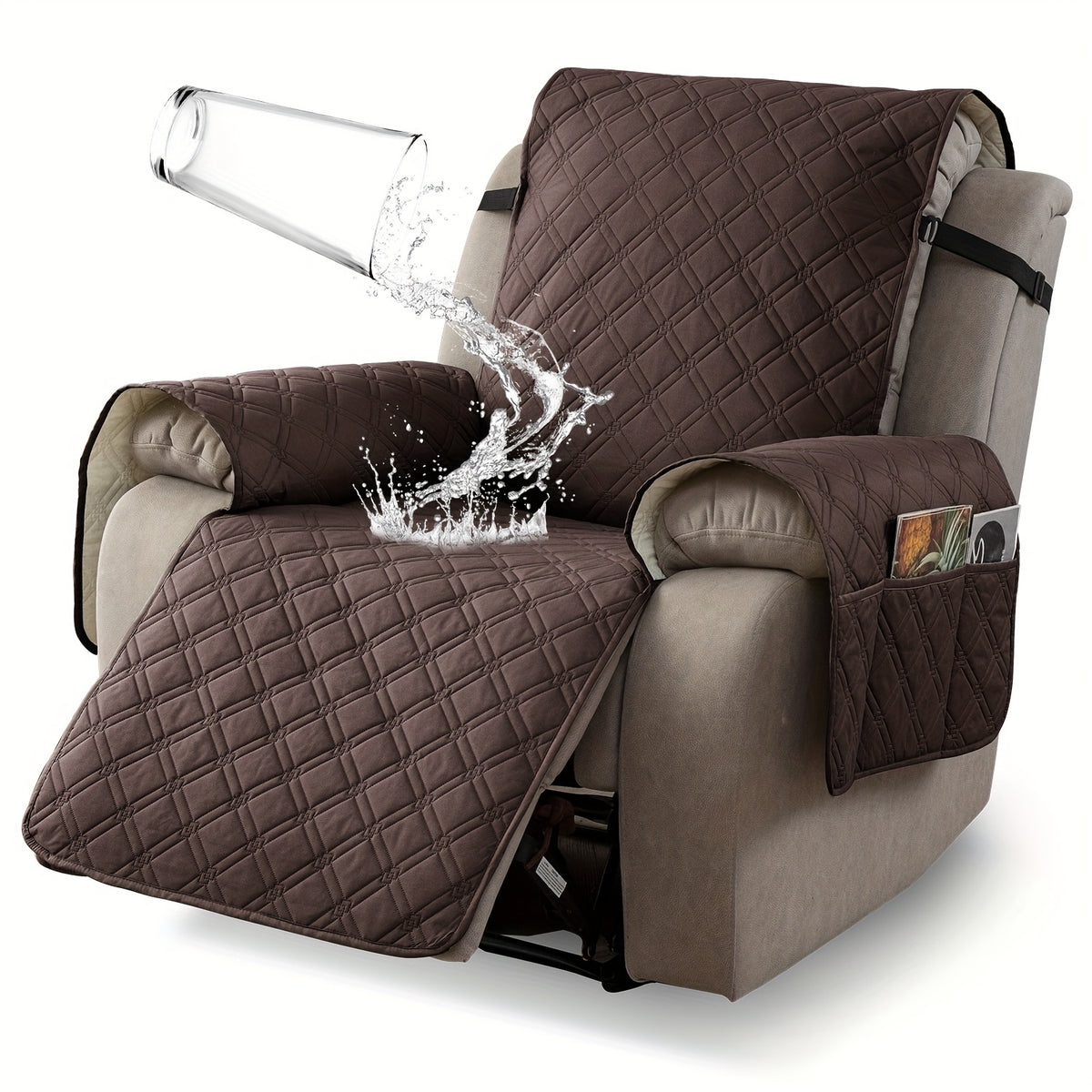 Multi-Functional 23-Inch Recliner Cover with Practical Pockets - Easy to Install, Scratch-Resistant, Machine Washable, Suitable for Outdoor Use And Pet Protection, Easter Decoration