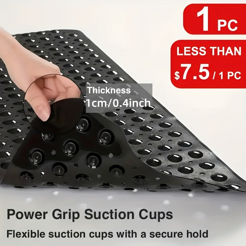 Extra Long Non-Slip Bath Mat with Suction Cups - Large Bath, Machine Washable Quick-Dry Shower Carpet with Drain Holes, Non-Slip Bathtub Mat for Bathroom, Shower, Tub - Enhanced Safety & Comfort, Wet Area Protection, Textured Surface, Durable Construction