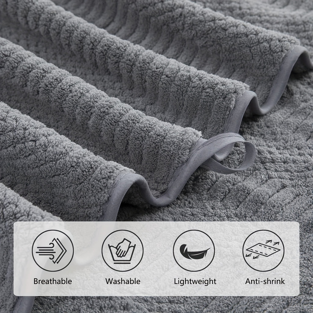 Oversized Bath Towels Set, Extra Large Towel Microfiber Soft XL Bath Sheet Super Absorbent Bathroom Towels Set Quick Dry Plus Size Shower Towels for Family Hotel, Wash Cloths