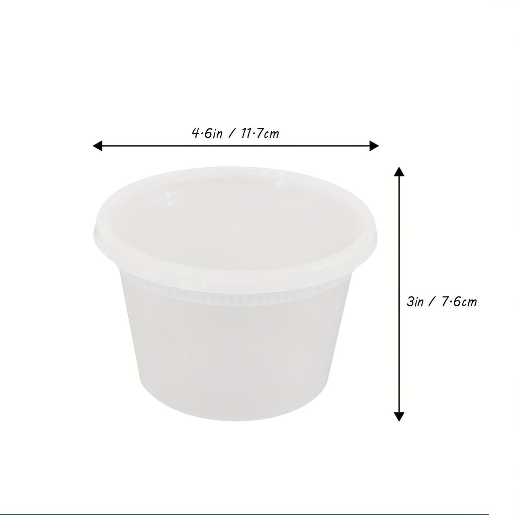 16-Ounce Reusable Plastic Food Storage Container with Flip-Top Lid - Freezer & Microwave Safe, Stackable Round Freezer-Safe Suitable for Meal Prep, Soups, Salads, Portion Control - Ideal for Home & Restaurant Use