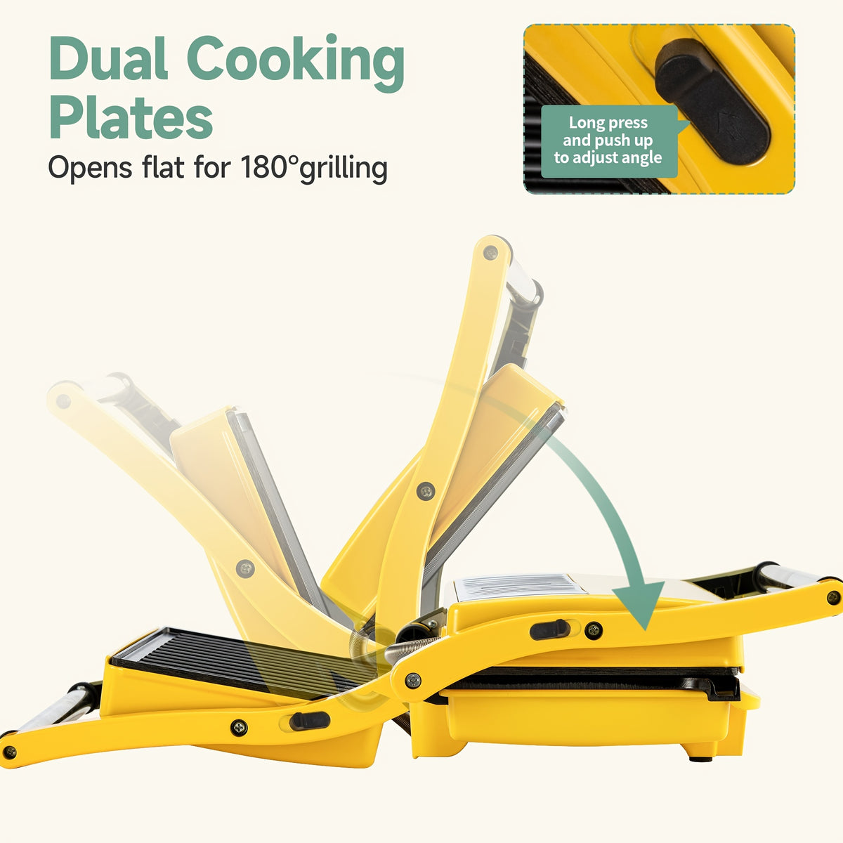 3-in-1 Electric Indoor Grill - Panini Press With Non-Stick Cooking Plates, Opens 180-Degree Gourmet Sandwich Maker, Floating Hinge Fits All Foods, Panini Press Grill With Grease Tray