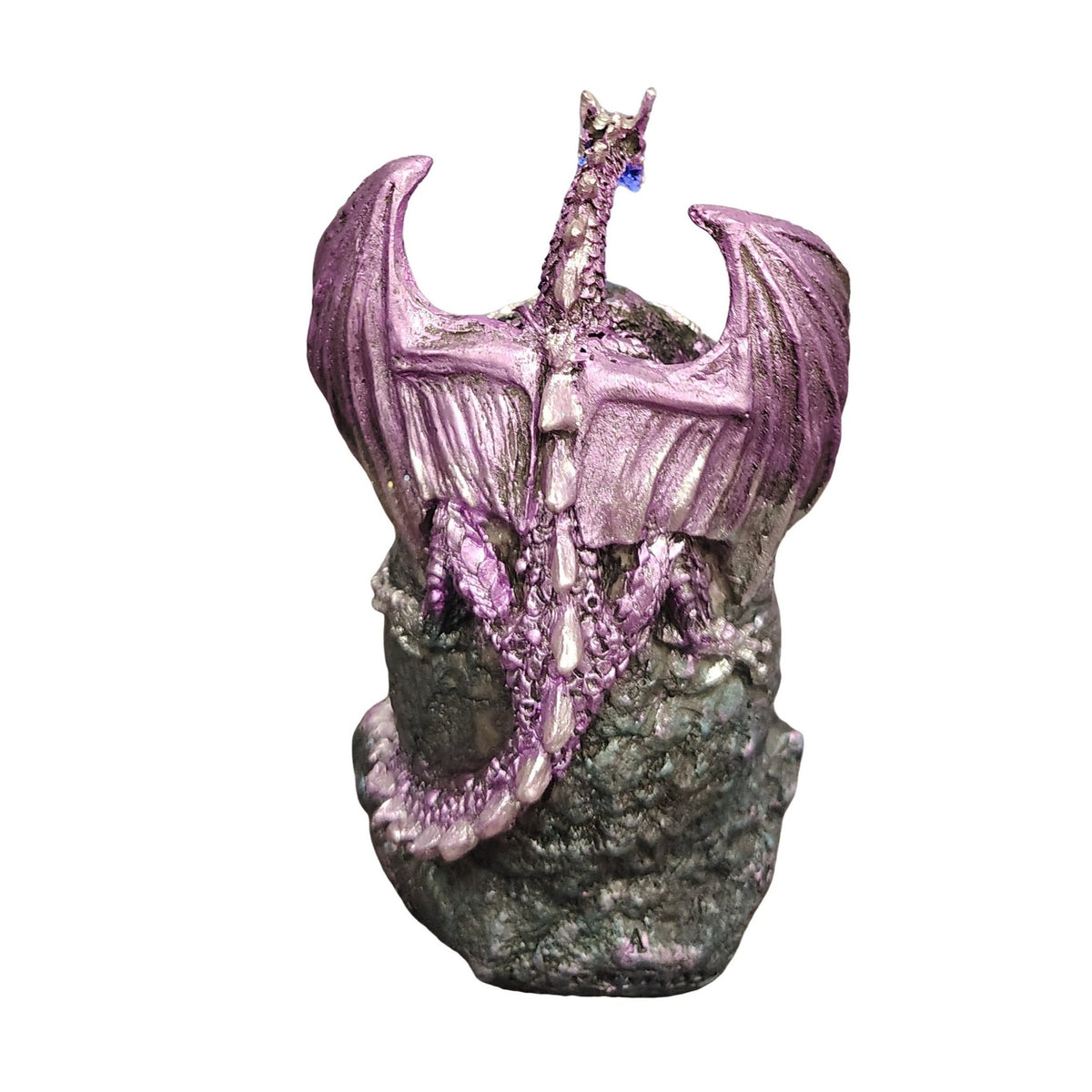 4" H Dragon Guarding Faux Crystal Cave Figurine Statue Home/Room Decor and Perfect Gift Ideas for House Warming, Holidays and Birthdays Great Collectible Addition