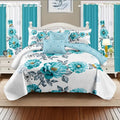 Botanical Floral Comforter Set, Lightweight Microfiber Bedding with Gradient Oil Painting Style in Twin, Full Queen and King for Bedroom Refresh